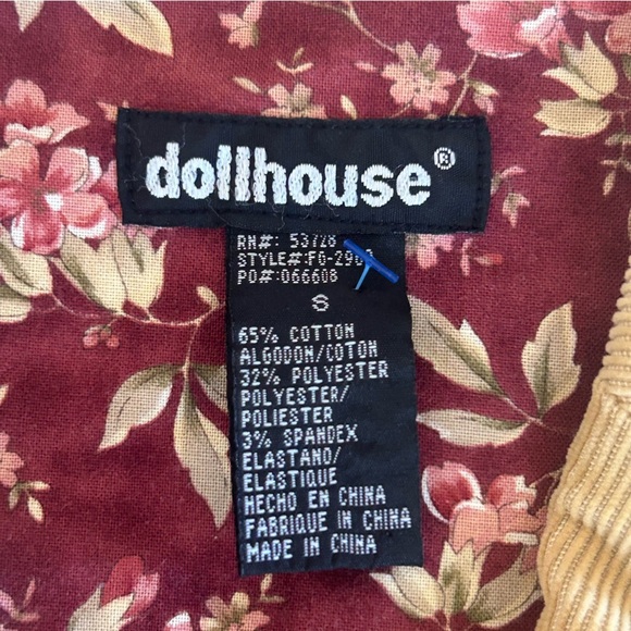 DOLLHOUSE 90s Y2K Corduroy Cropped Blazer Jacket Size S Tan Boho Academia - Picture 9 of 12